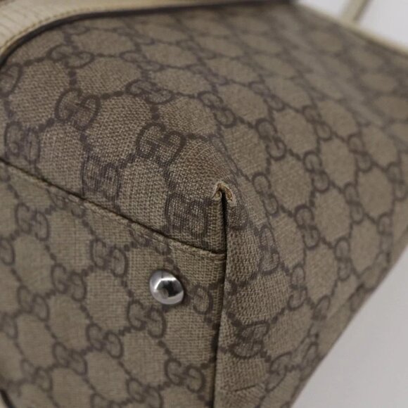 GUCCI GG Supreme Tote Bag PVC Beige Silver 114595 Auth 142526 - Picture 13 of 15